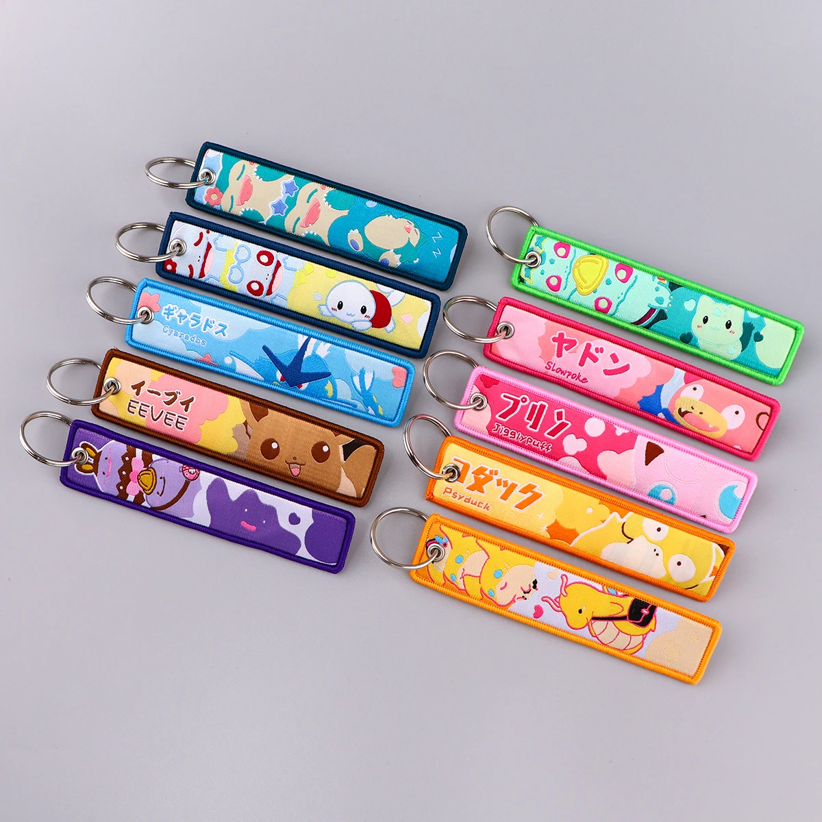 Cute Anime Key Tag Embroidery Key Ring For Motorcycles Cars Bag Backpack Chaveiro Embroidery Key Fobs Fashion Gifts