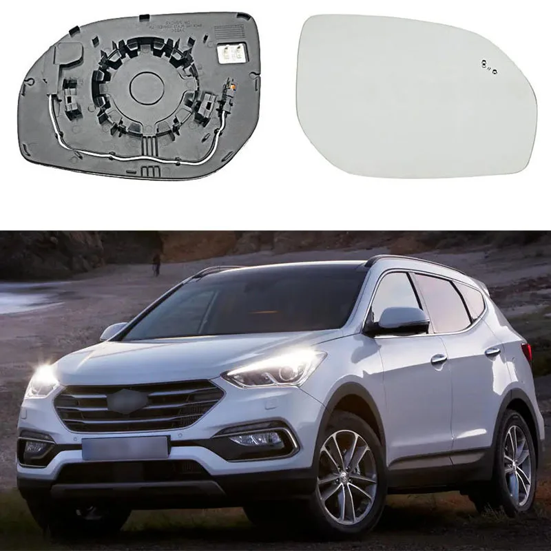 

Suitable for modern SANTA FE 2015 2016 2017 2018 left and right rearview mirrors with blind spot heating side mirror lens glass