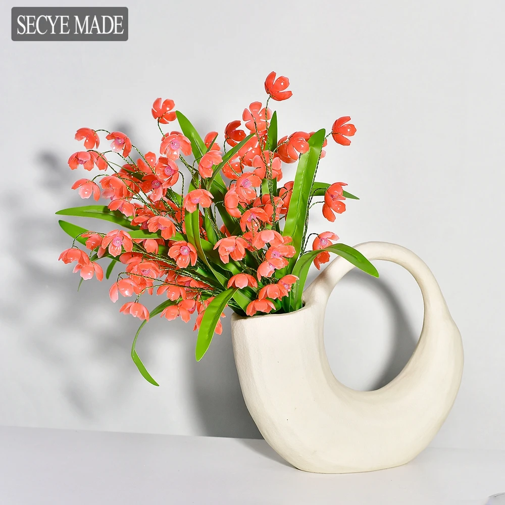

1/3/6pcs Country Style Artificial Flower Bouquet Handmade Red Fake Flower Decoration Holiday Wedding Decoration K13