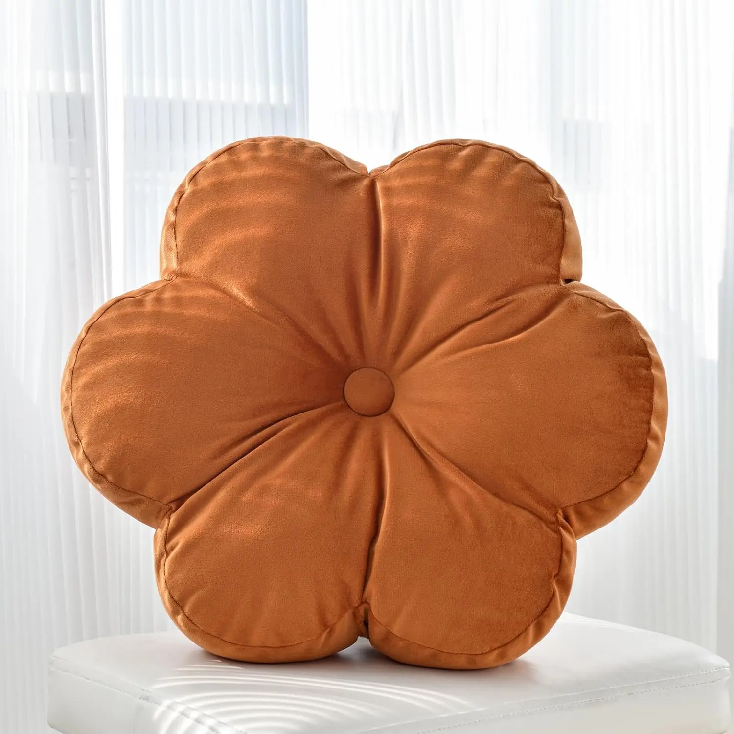 

Flower Pillow, Flower Shaped Pillow With Velvet For Couch Bed Chair Sofa, Home Decor Floor Seating Cushion Cute Throw Pillows