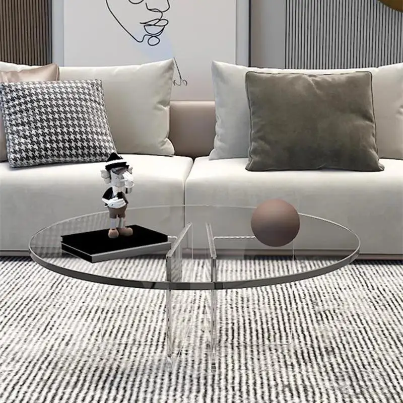 Fashion Modern Light Luxury Acrylic Round Tea Table Living Room Home