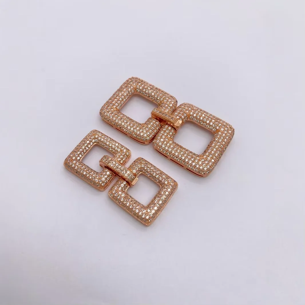 2 Pcs  Gold plated Cubic Zircon CZ Micro Pave Multi Strands Clasp Necklace Bracelet Jewelry Making DIY