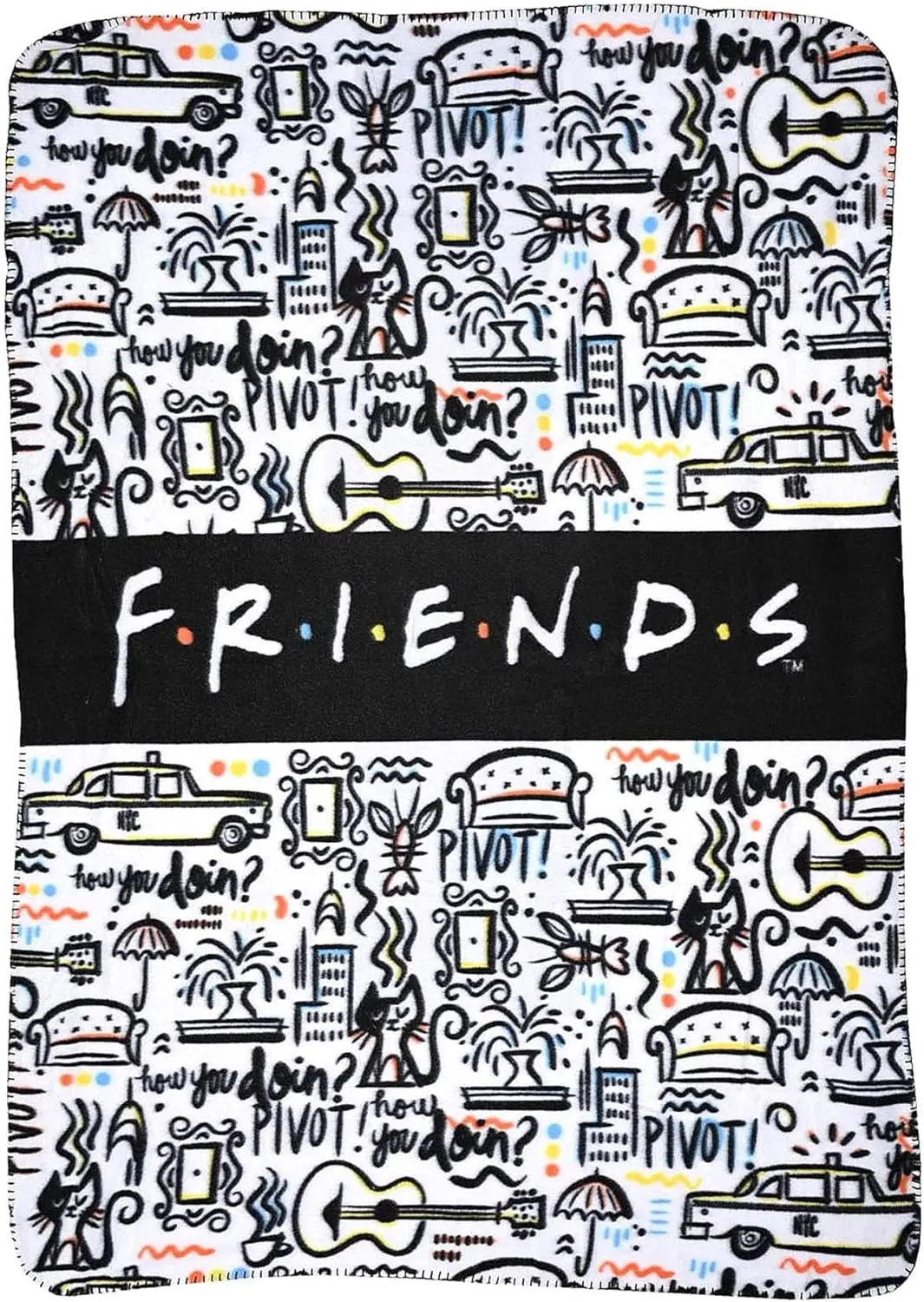 

Friends TV Show Fleece Throw Blanket, Soft Plush 45x60 Inch for Bedroom Decor and Cozy Comfort