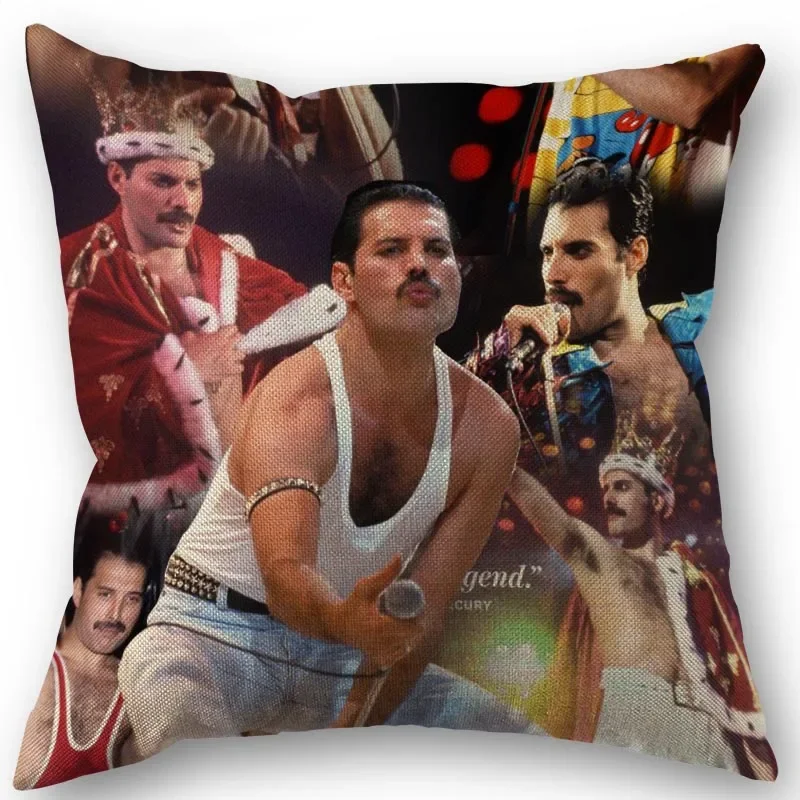 Funny Freddie Mercury Pillowcase Home Textile Cotton Linen Fabric 45x45cm One Side Decoration Pillow Cover 1014