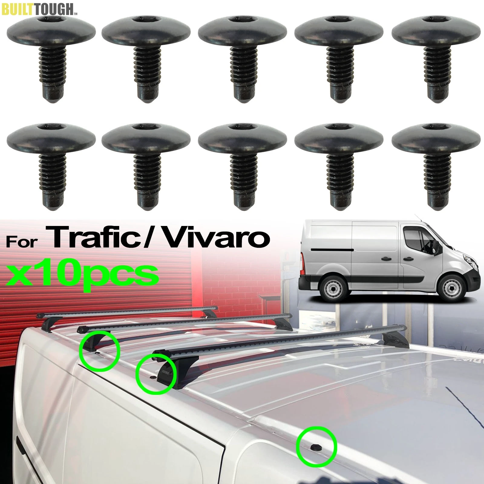 10x For Opel Vauxhall Vivaro Renault Trafic Trucks Fiat Talento Nissan Primastar NV300 Roof Rack Holes Blanking Screws Bolt Set