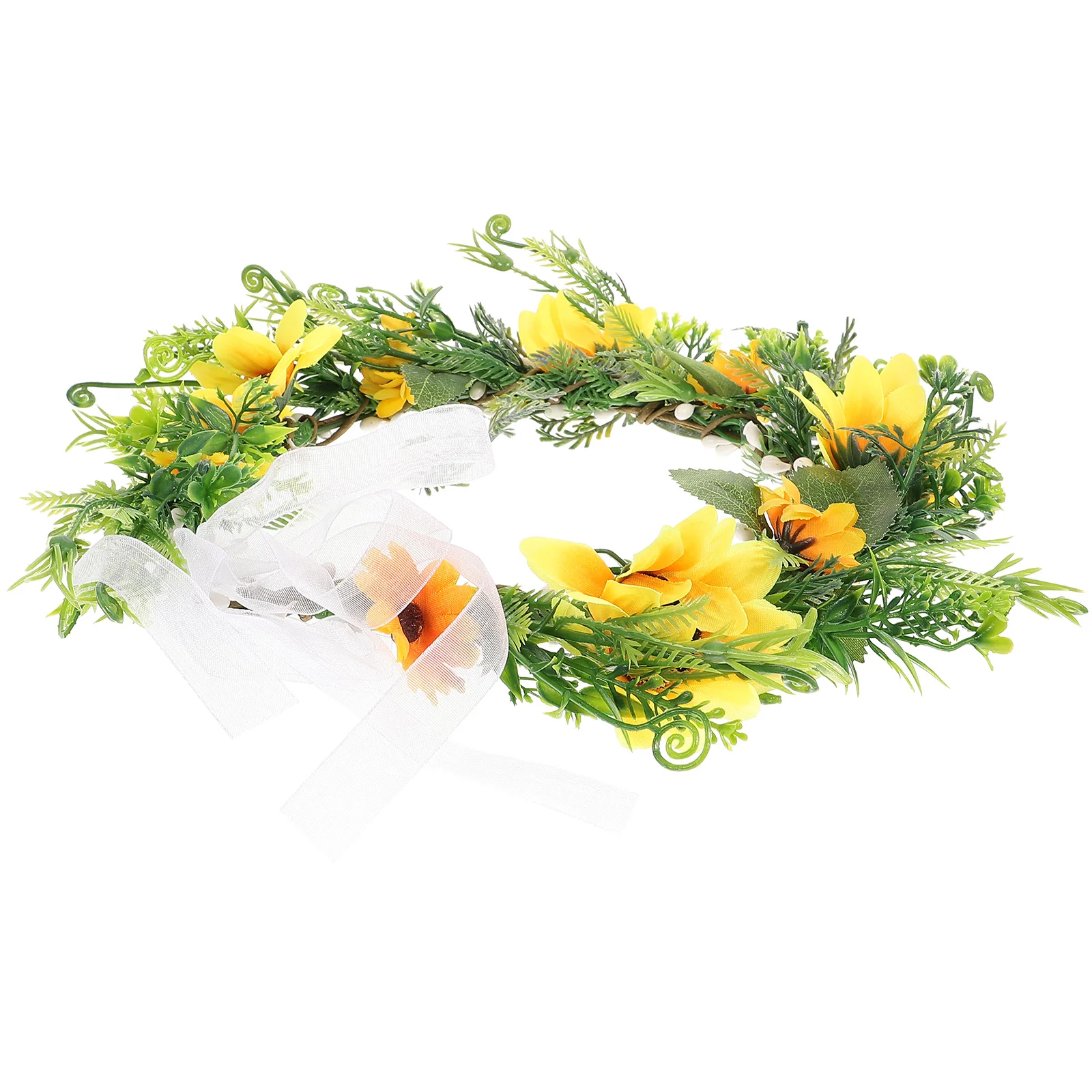 

Artificial Flower Hair Wreath Garland Headbands Girls Bohemian Bridal Accessories Sunflower Wedding Party Photoshoot Beach