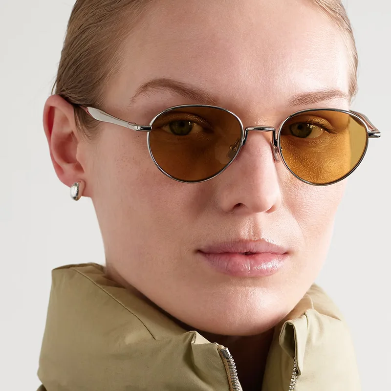 2025 جديد ريترو المعادن البيضاوي المرأة النظارات الشمسية الرجال UV400 الفاخرة مصمم عالية نظارات الموضة ظلة النظارات الشمسية الواقية #3