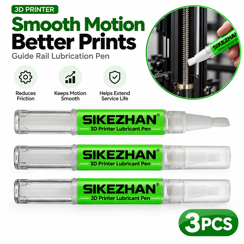 Lubrication Pen 3Pack, 3D Printer Lubrication Brush for Linear Rails, Leadscrews & Bearings, PTFE Oil, ISO 100 Grade Maintenance