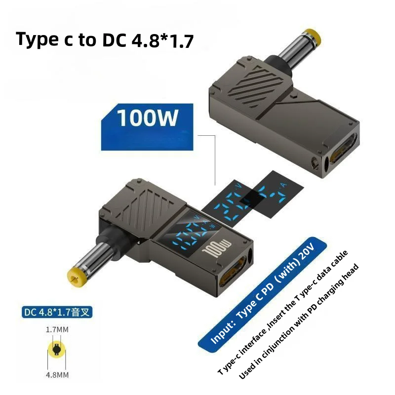 PD100W Typ-C zu DC Stecker Konverter USB C zu Laptop Lade Adapter Power Ladegerät Anschluss Spitze für Lenovo Asus HP Dell Samsung