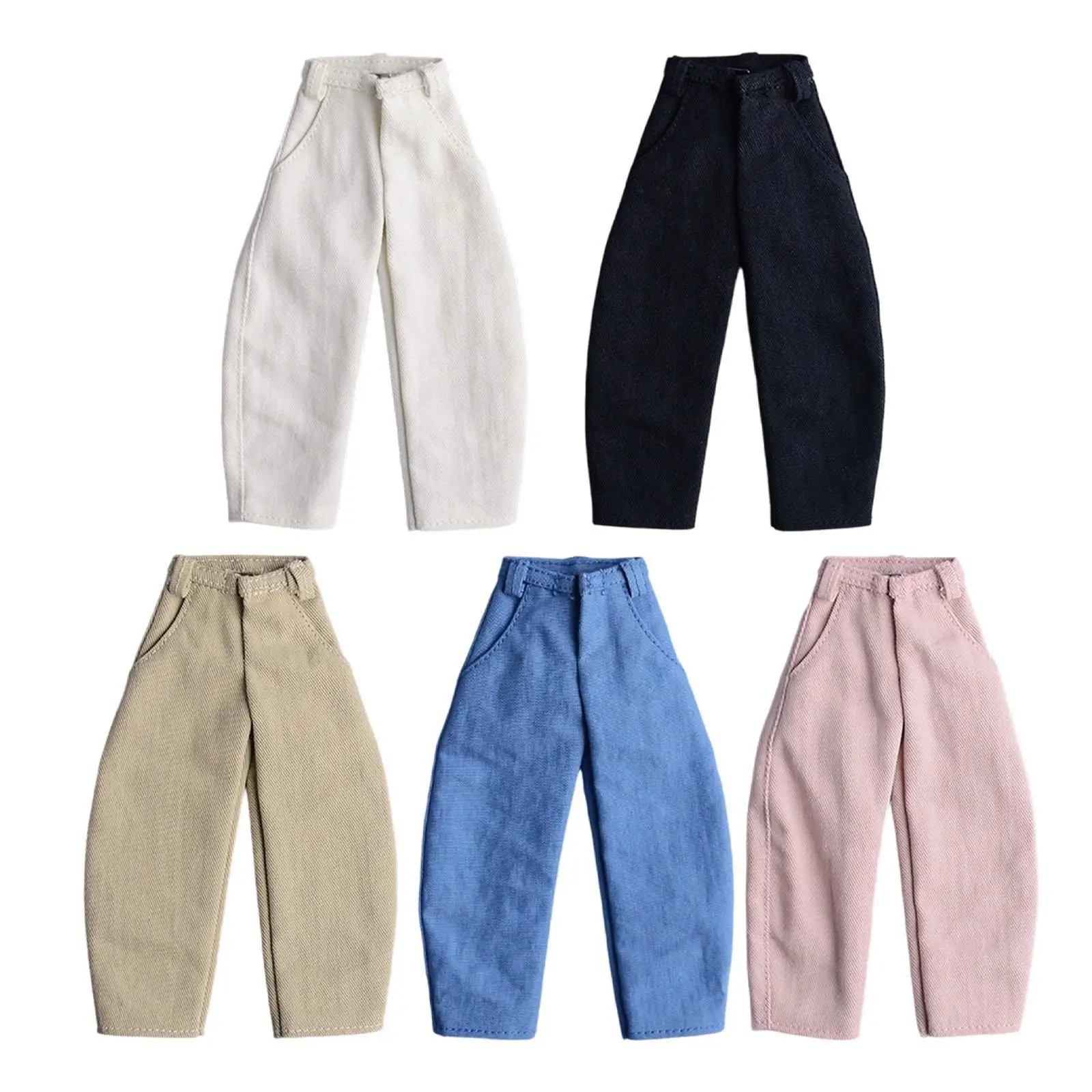 

1:12 Scale Action Figures Jeans Dress up,Model Soft Fashionable DIY Doll Decor Outfits 6 inch Male Figure Trousers Doll Clothing