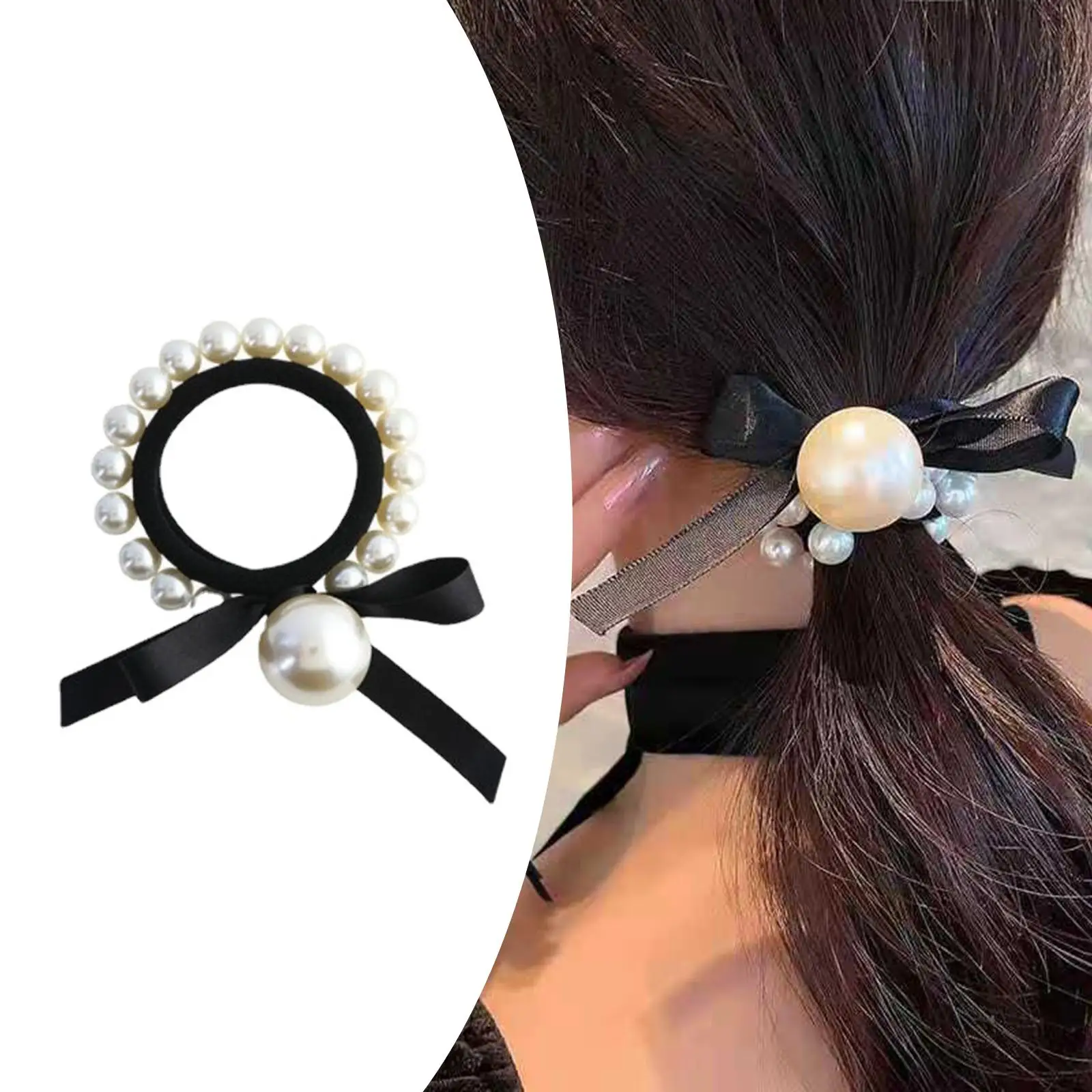 Mode Perle elastische Haar gummis Pferdes chwanz halten Haarschmuck Scrunchie