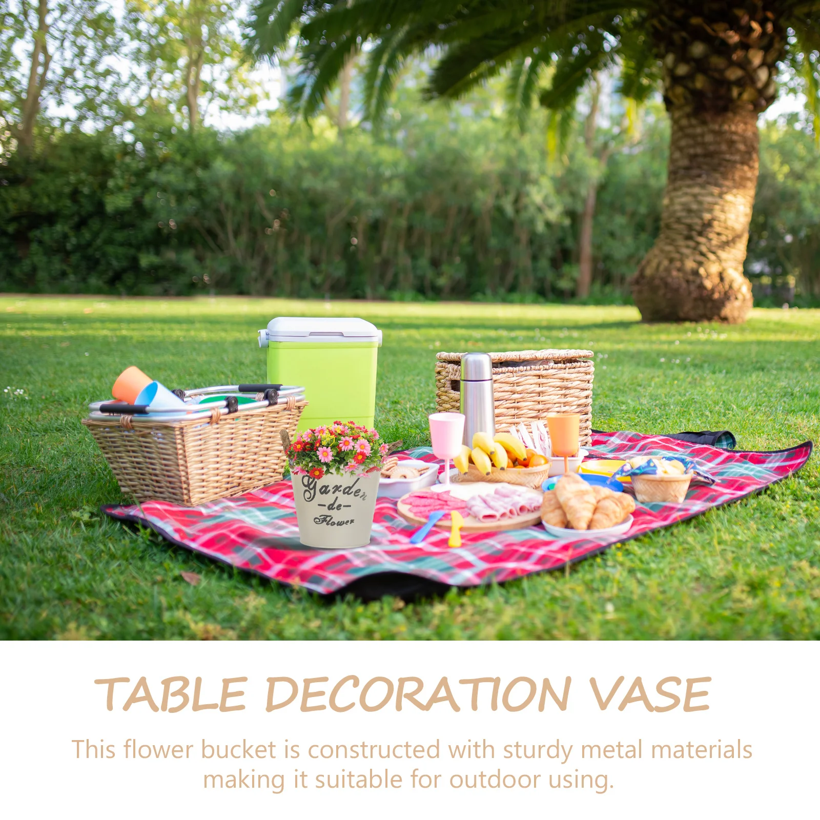 

Iron Flower Bucket Vase Vintage Metal Flower Vase For Planting Decor Garden Supplies Household Flowerpot Container