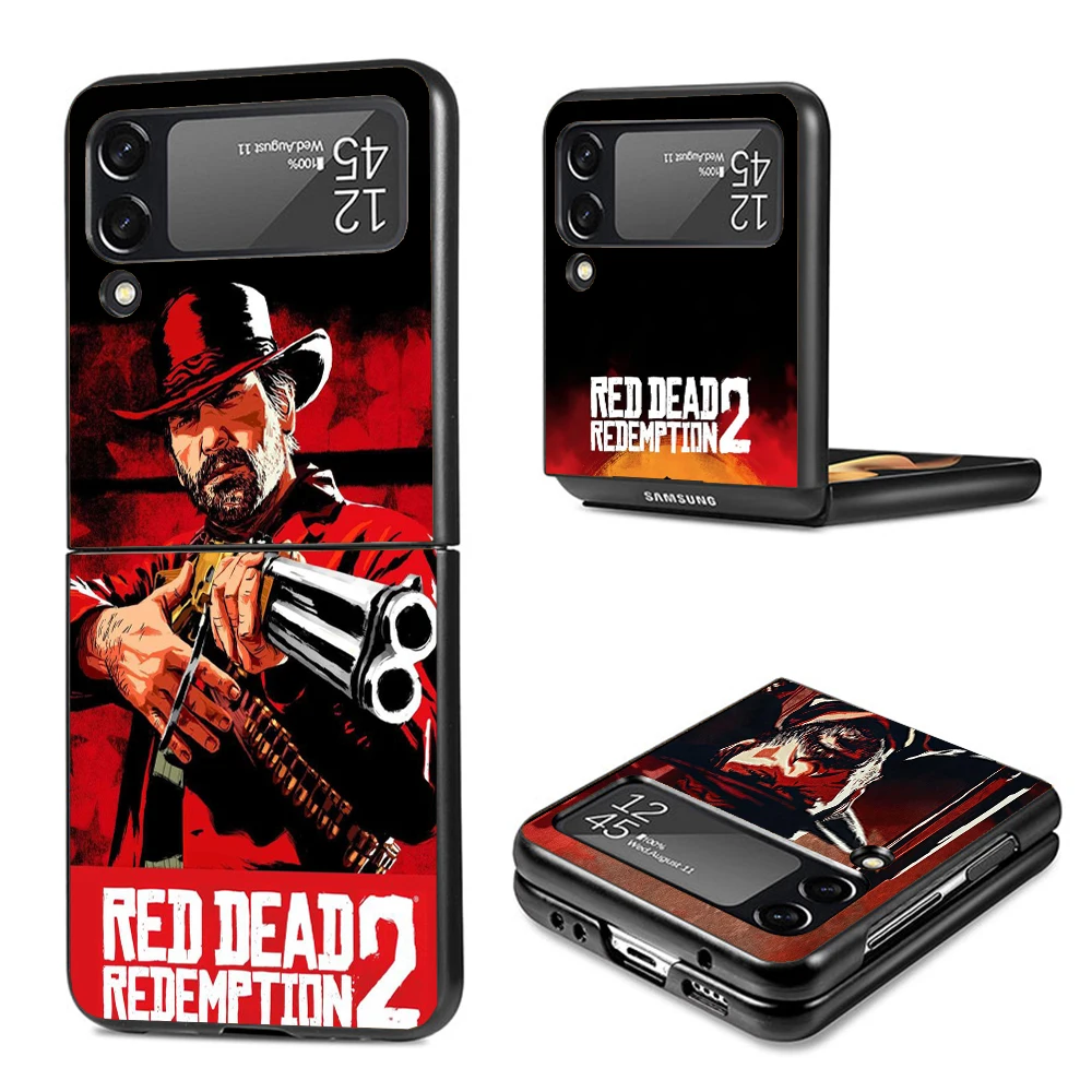 Red Dead Redemption 2 Phone Case For Samsung Galaxy Z Flip3 Flip4 Flip5 Flip6 PC Shell For Z Flip 3 4 5 6 Hard Folding Art Cover