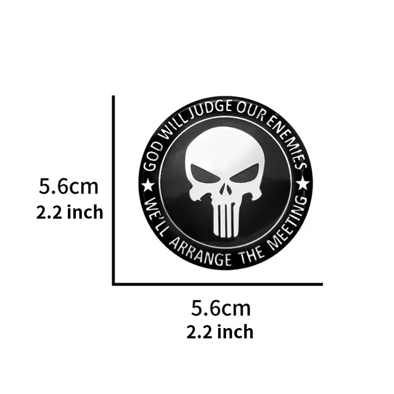 4Pcs 56mm Car Wheel Center Hub Caps Cover Emblem Punisher Skull Logo Universal Aluminum Stickers Auto Styling Tire Accessories