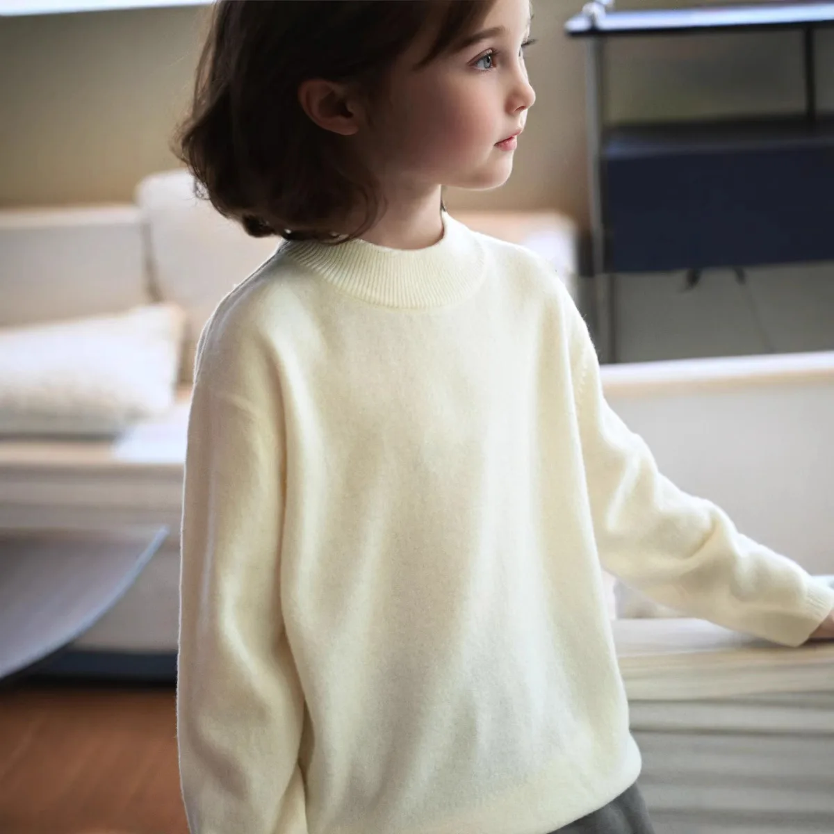Solid Basic Long Sleeve T-Shirt Kids Cotton Undershirt Crew Neck Pullover Casual Tops for Boys Girls Spring Autumn