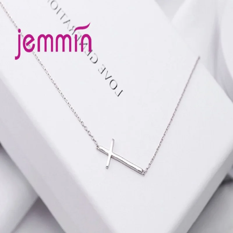 

Персонализированные ожерелья из стерлингового серебра 925 пробы с геометрическим крестом и подвеской для женщин и мужчин, юбилейная вечеринка, модные ювелирные изделия, подарки