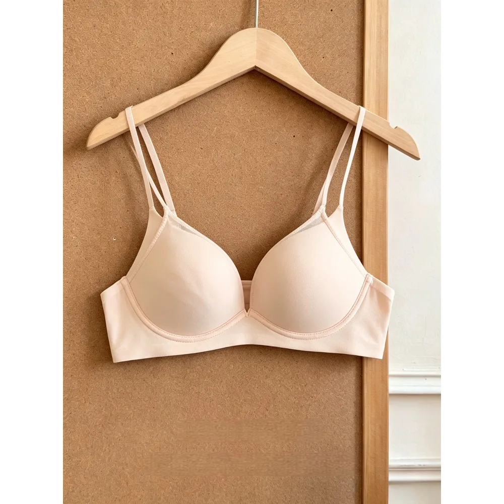 BANERDANNI Fashion French Sexy Pure Desire Bra Wire‑Free Thin Straps Push Up For Flat Chest No Empty Cup Women Intimates 32‑38