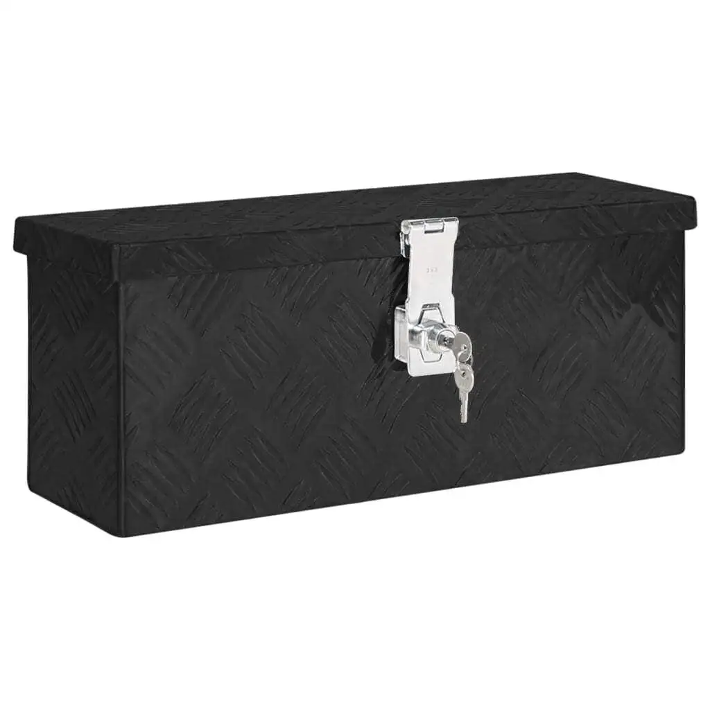 50x15x20.5cm Black Aluminum Storage Box - Durable, Stylish Organizer for Home & Office