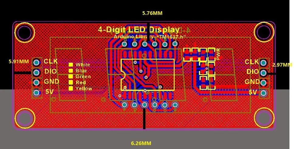 Tech TM1637-Écran d'affichage LED, 0.56 pouces, lecteur IC, 4 chiffres, 7 segments, indicateur d'horloge, tube rouge, bleu, vert, jaune, blanc