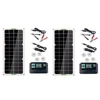 2X 30W Solar Panel Car Van Boat Caravan Camper Trickle Portable 12V Battery Charger With 100A Controller