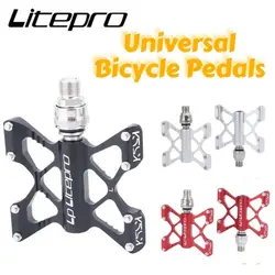 Litepro K5 Folding Bike Pedal Universal Bicycle Pedals  Widened Aluminum Alloy Bearing Foot Non-slip MTB Road BMX Bike Parts