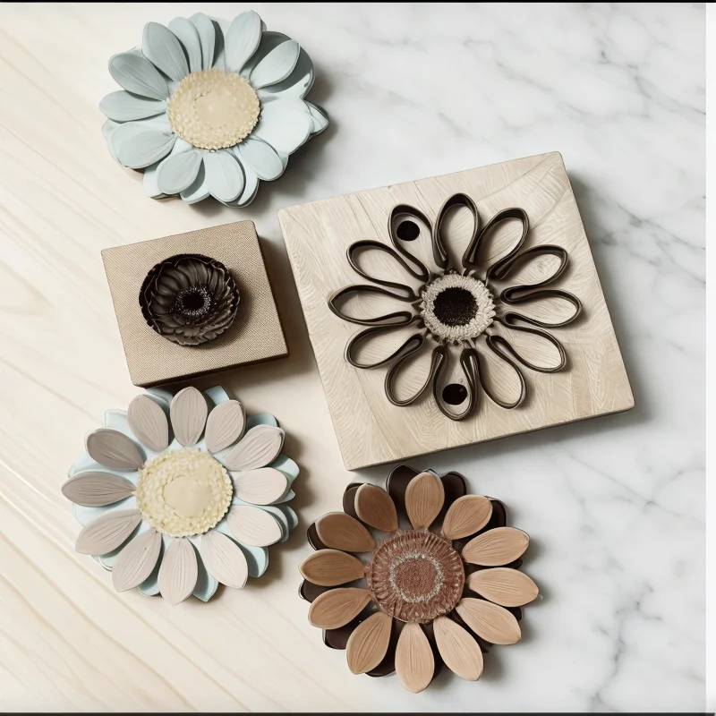 3pcs Flower Shape Cutting Die 8cm Hard Alloy Blade DIY Leather Car Ornament Hand Pre-cut Creative Handmade Gift Craft Hardware