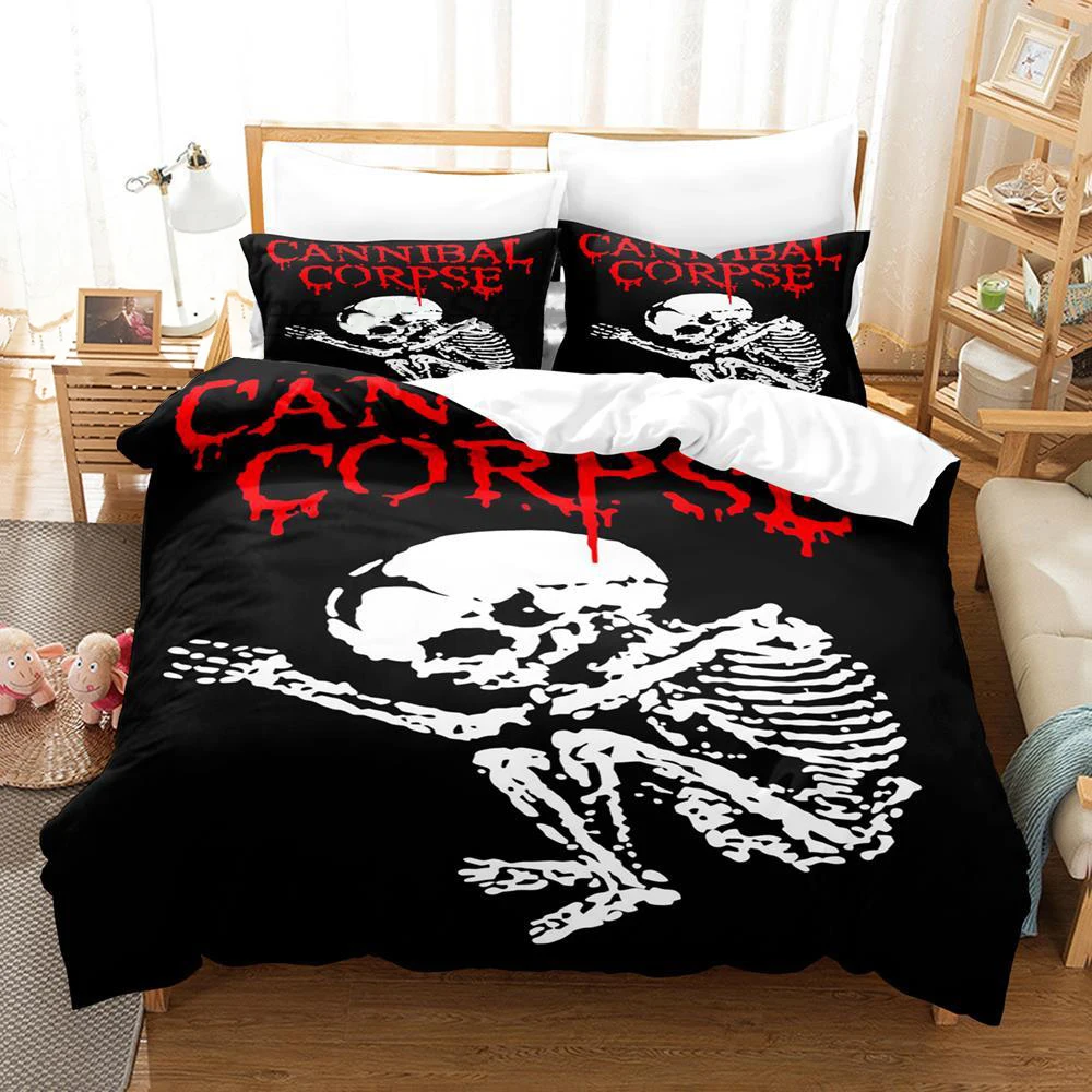 CANNIBAL CORPSE Single Double 3D Printed Bedding Set for Boys Bedroom Queen King Size Duvet Cover Bed Set Quilt Cover Pillowcase