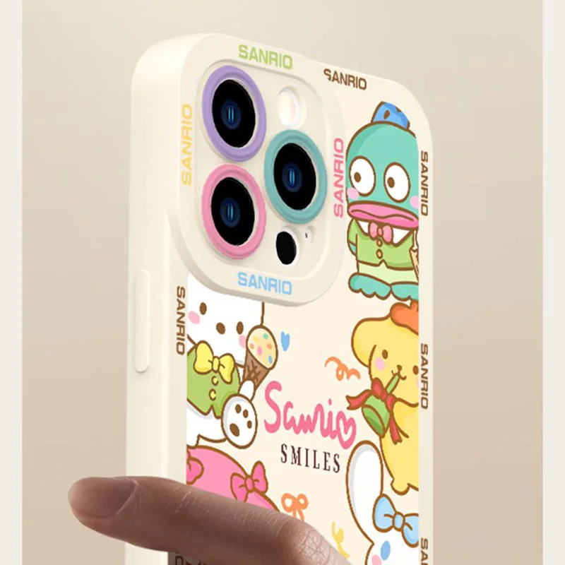 Miniso Sanrio Surround 14pro IPhone 15 Case Cute 12 13 Cartoon Xsmax Anti Slip Xr Silica Gel 11 Ultrathin Soft Shell Girl Gift