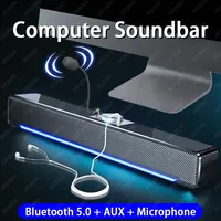 2024 LED TV Sound Bar AUX Wired Wireless Bluetooth Speaker Home Theater System SoundBar PC Computer Speakers with Microphone