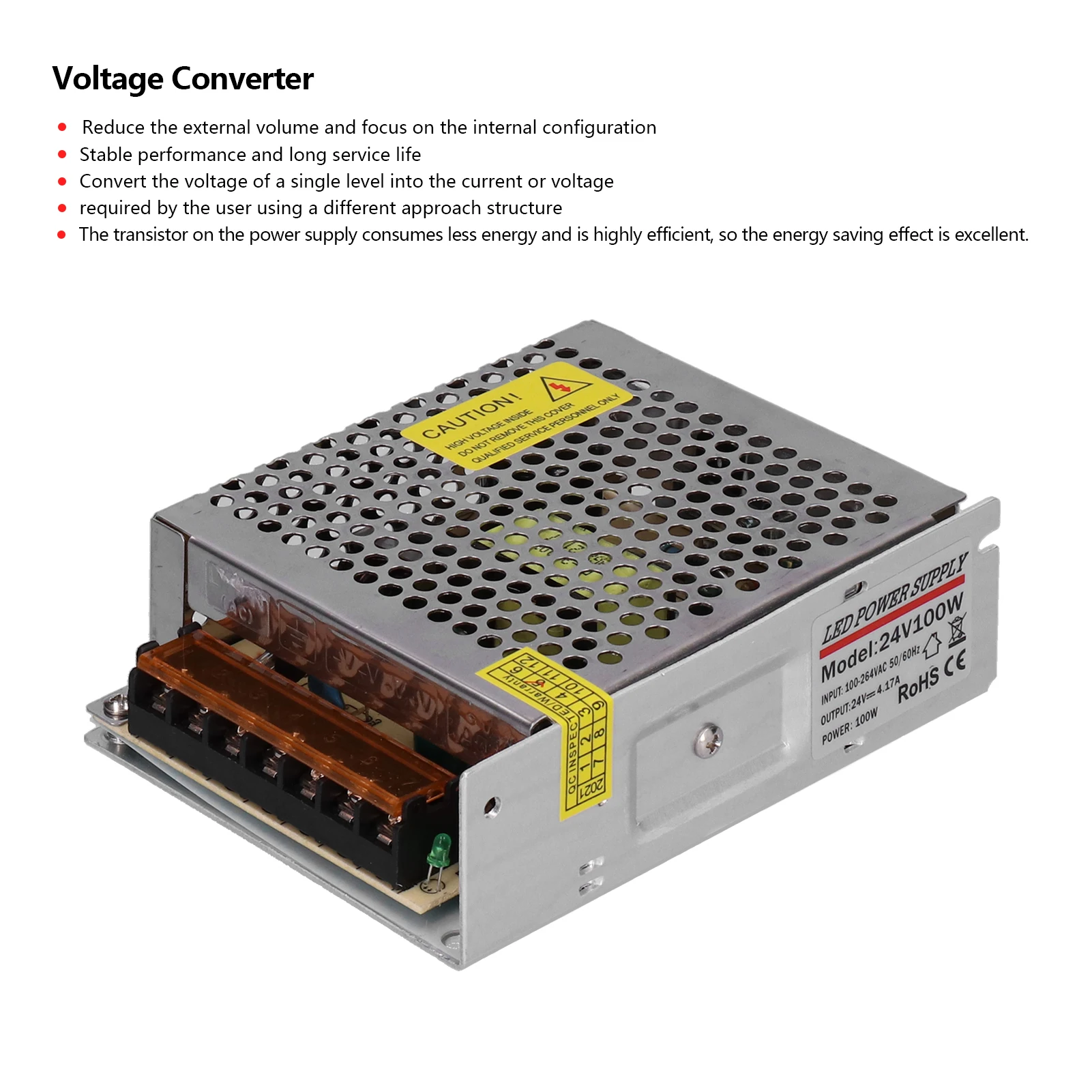 

Регулируемый импульсный источник питания 220 В-24 В, светодиодный мониторинг безопасности, 24 В, 100 Вт, 4,17 А, преобразователь напряжения, преобразователь напряжения