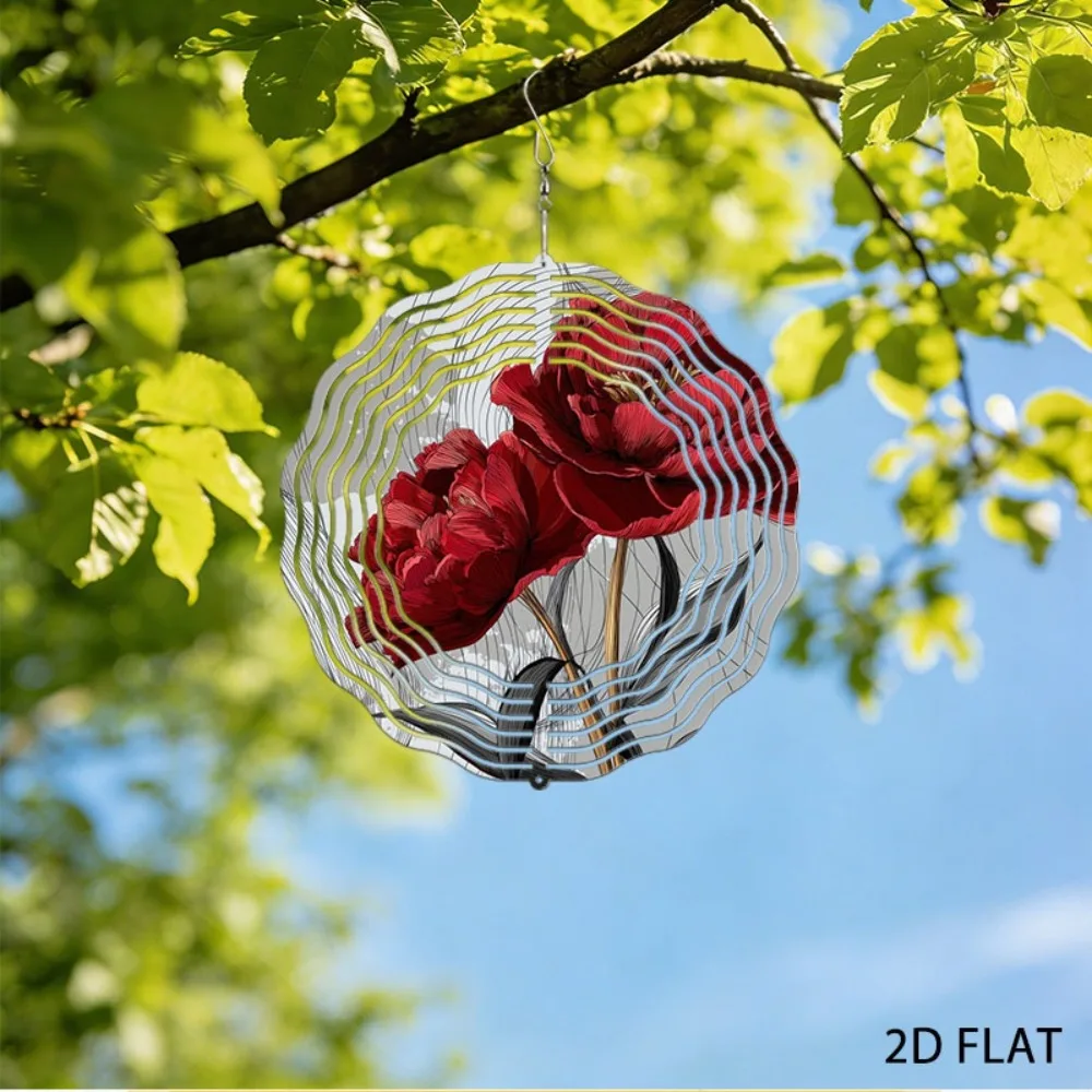 

Iron Peony Wind Chime Garden Art Decor Lawn Ornament