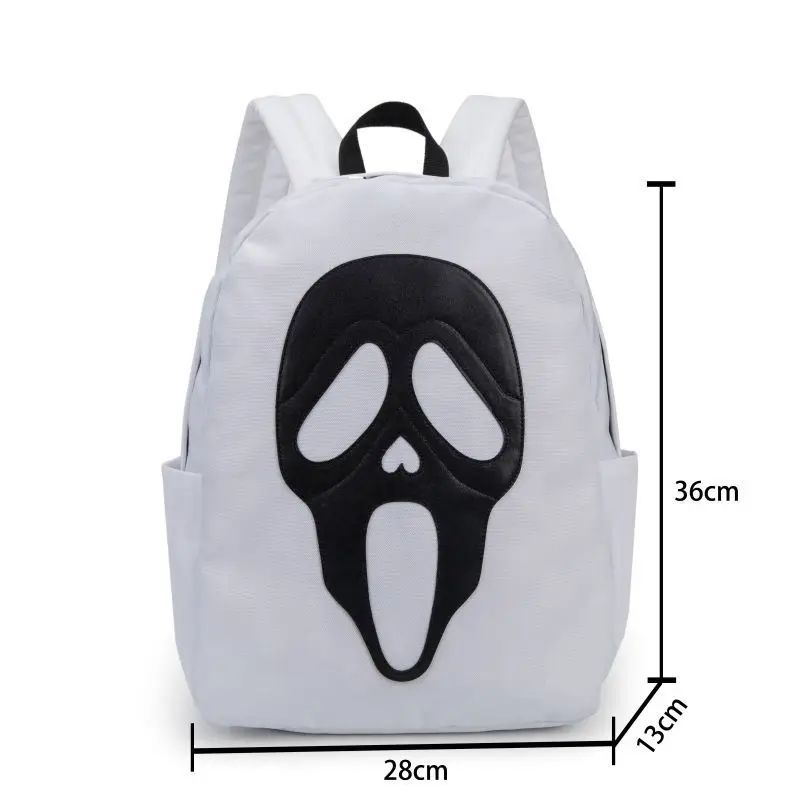 Cute Horror Ghost Backpack Halloween Designer Black Skull Cartoon School Book Bag Rucksack Gift