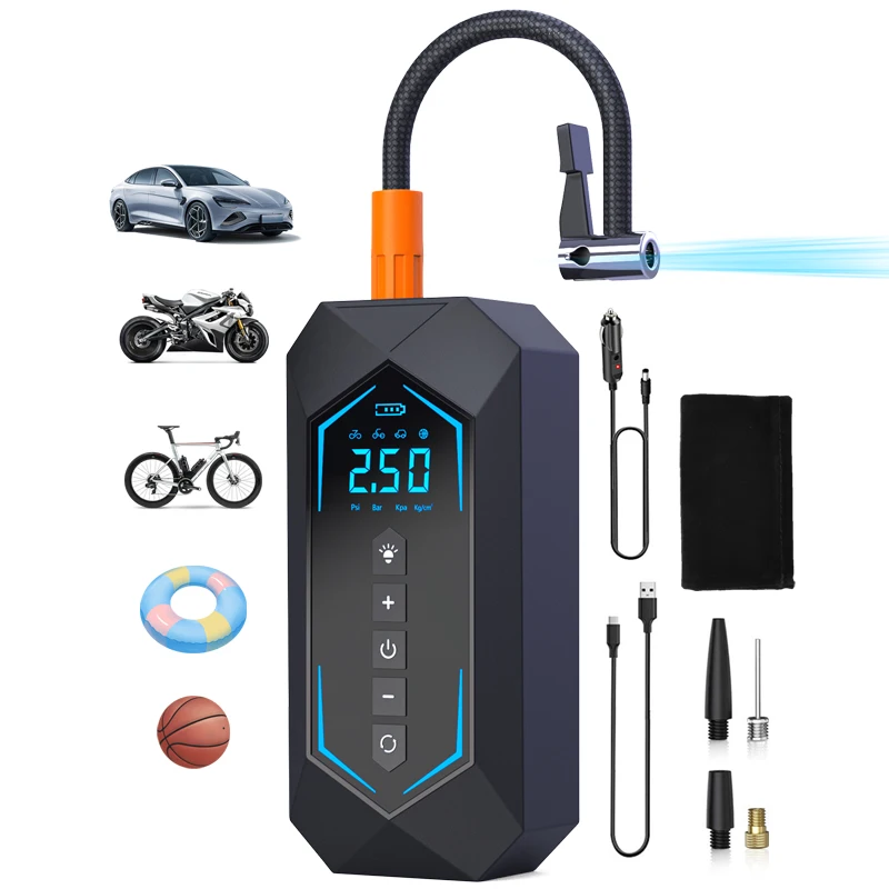 

Portable Car Tire Air Pump High-power Smart Digital Inflator for Motocycle Bicycle Balls DC 12V Cable Supply Air Compressor