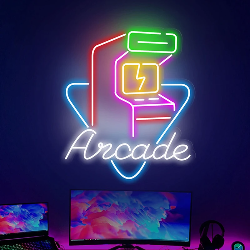 arcade game neon sign for bedroom decor custom shop signage logotipo do negocio luz led bar luz decorativa noturna sala de jogos 01