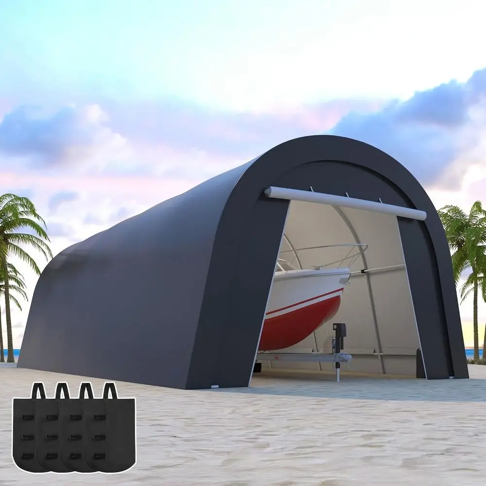 

All-Weather 12' x 25' Portable Carport with 4 Storage Bags and 2 Roll-up Doors for Vehicles and Outdoor Equipment