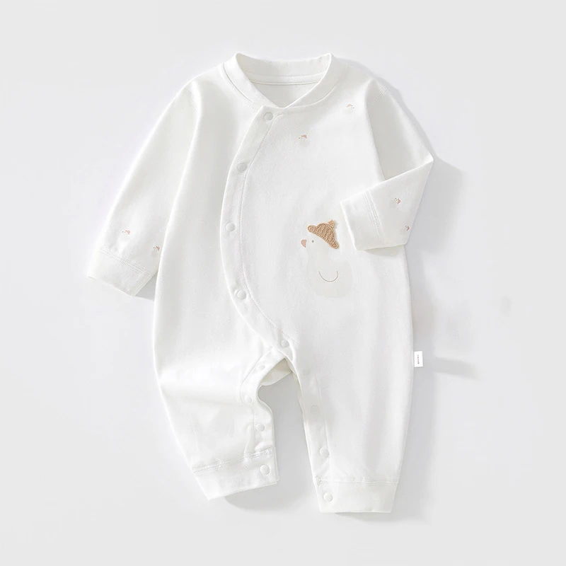 Newborn Baby Romper Spring Autumn Pure Cotton Long Sleeve Jumpsuit for Boys & Girls Duck Print Soft Clothes 6-24 Months