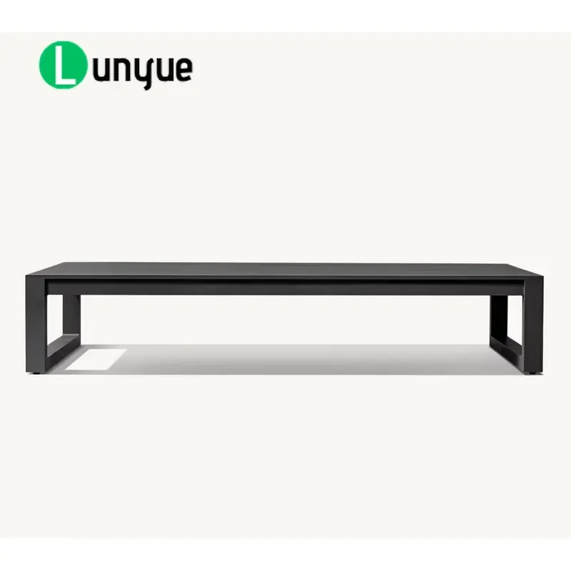 Modern Aluminum Rectangle Coffee Table Premium Material Outdoor Garden Furniture for Hotel Patio Durable Weather Resistant
