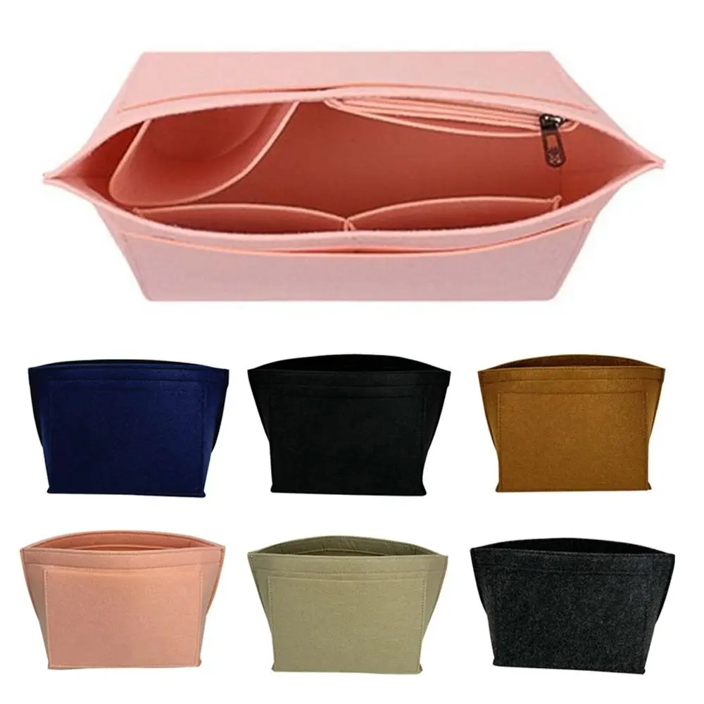 Multifunctional Felt Handbag Insert Bag Large Capacity Bag Support Internal Bag Multi-Pocket Portable Purse Liner
