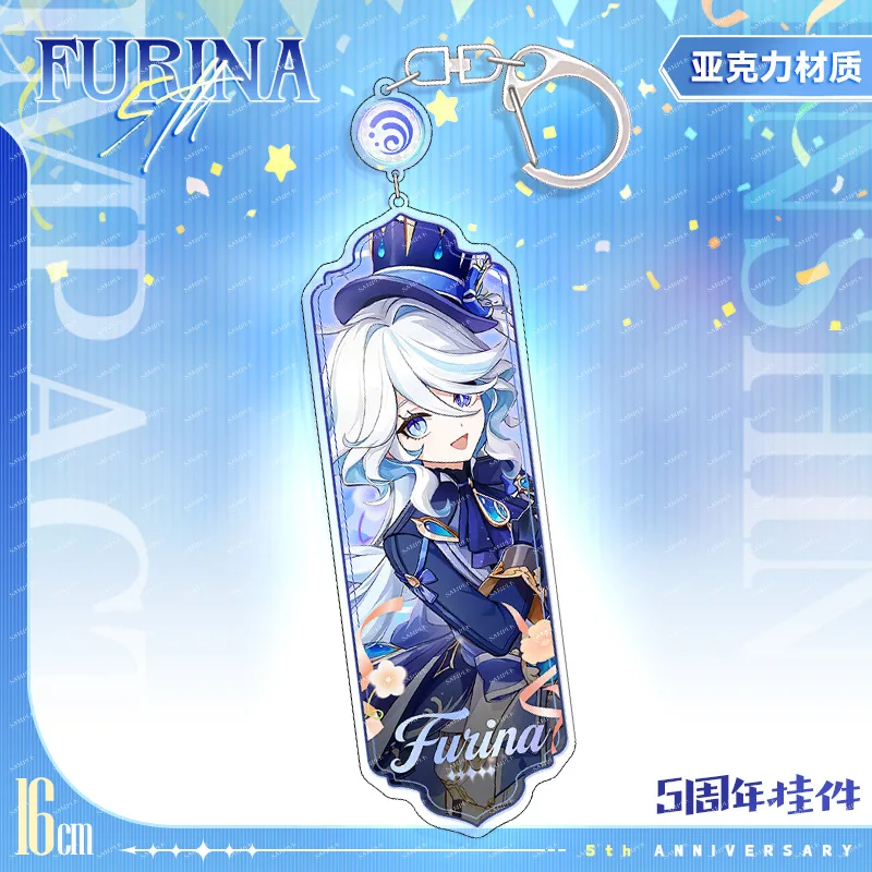 Genshin Impact 5. Jubiläums-Serie - Cartoon Acryl-Standee Schlüsselanhänger Abzeichen Anime Cosplay Desktop-Ornament Rucksack-Anhänger – Detail 5