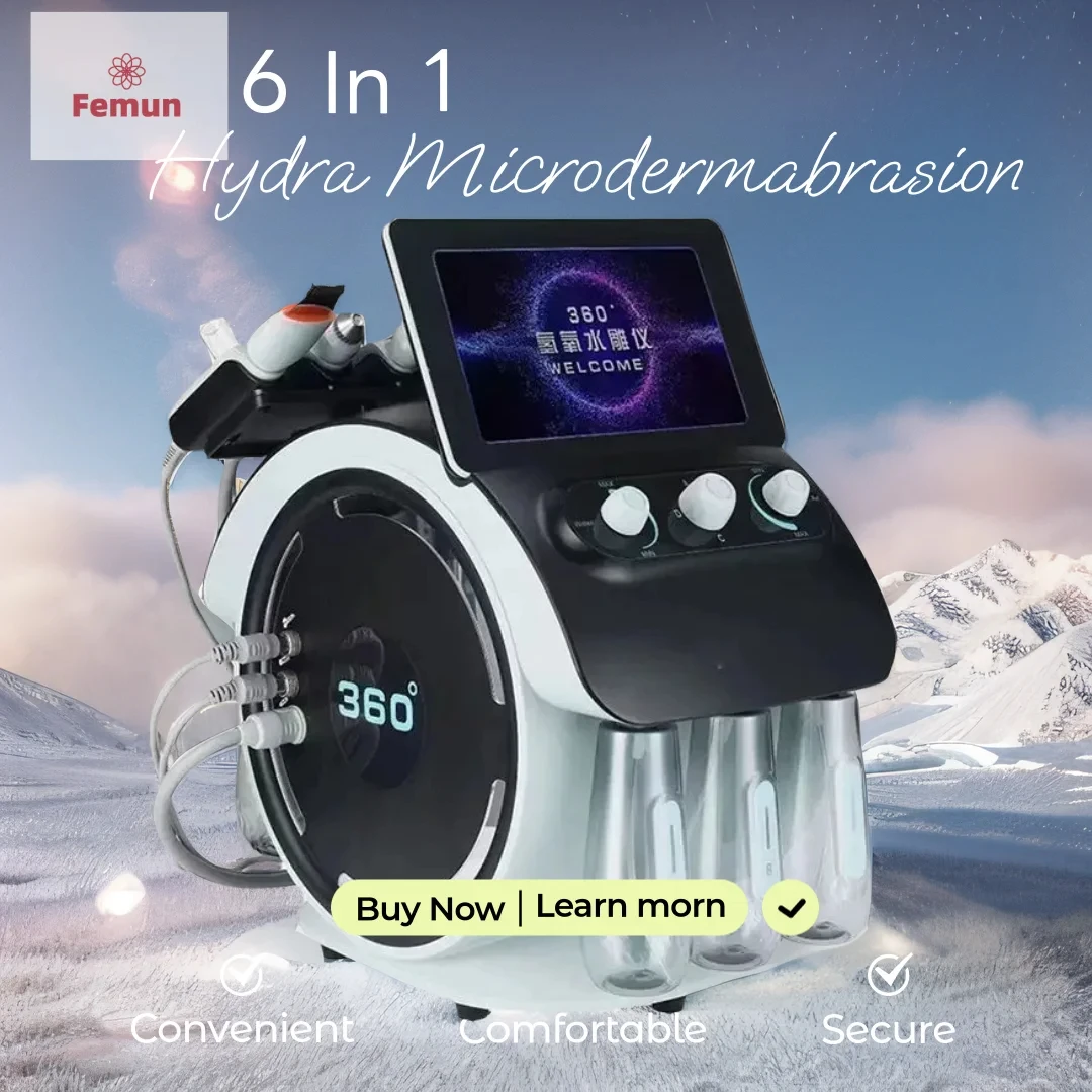 6 In 1 Hydradermabrasion Facial Machine Skin Care Hydra Face Cleaning Hydro Water Oxygen Jet Peel Machine Hydrifacial