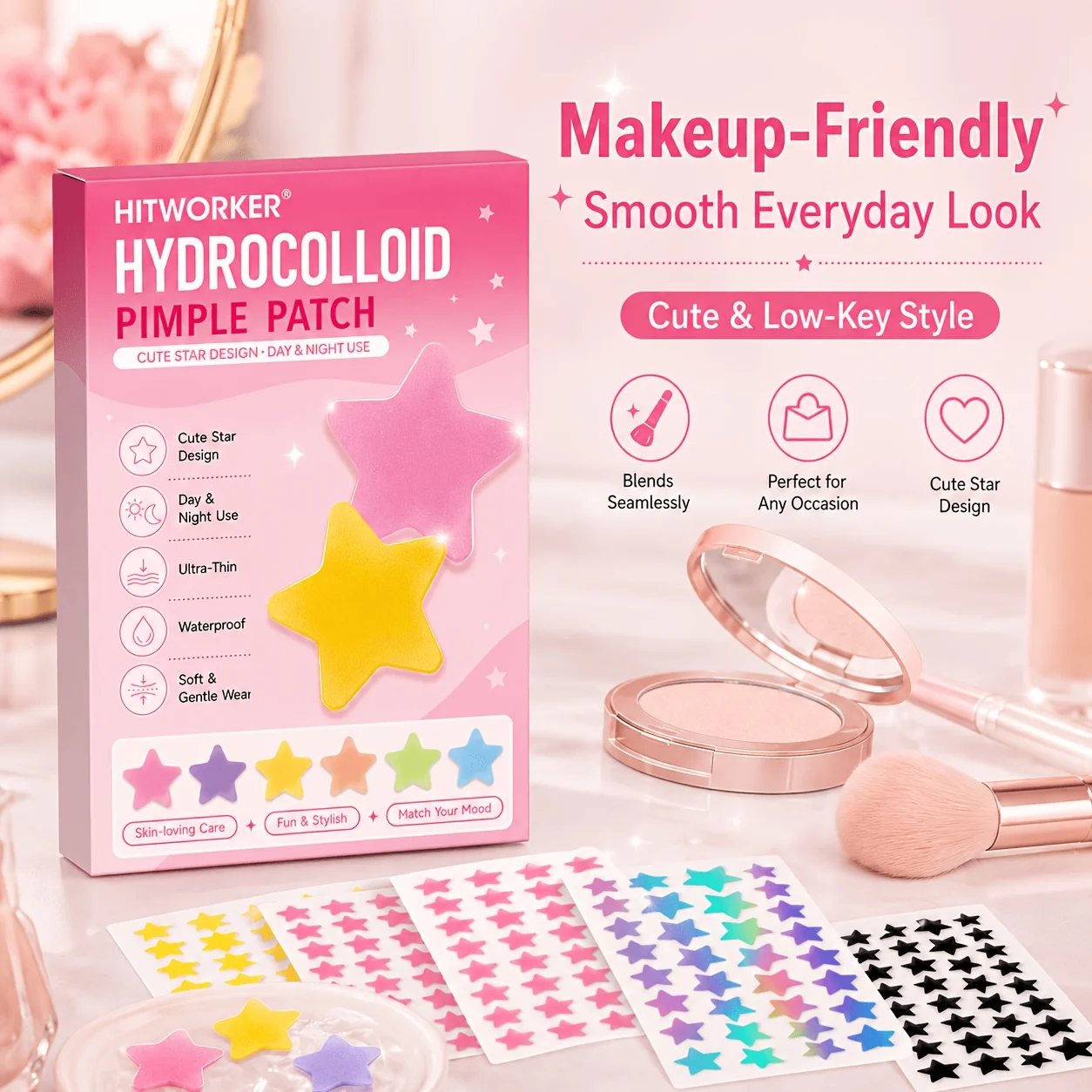 640/160 pieces/Pimple patch, covering acne and Acne patches, deep cleansing high-quality patch, gentle and skin friendly
