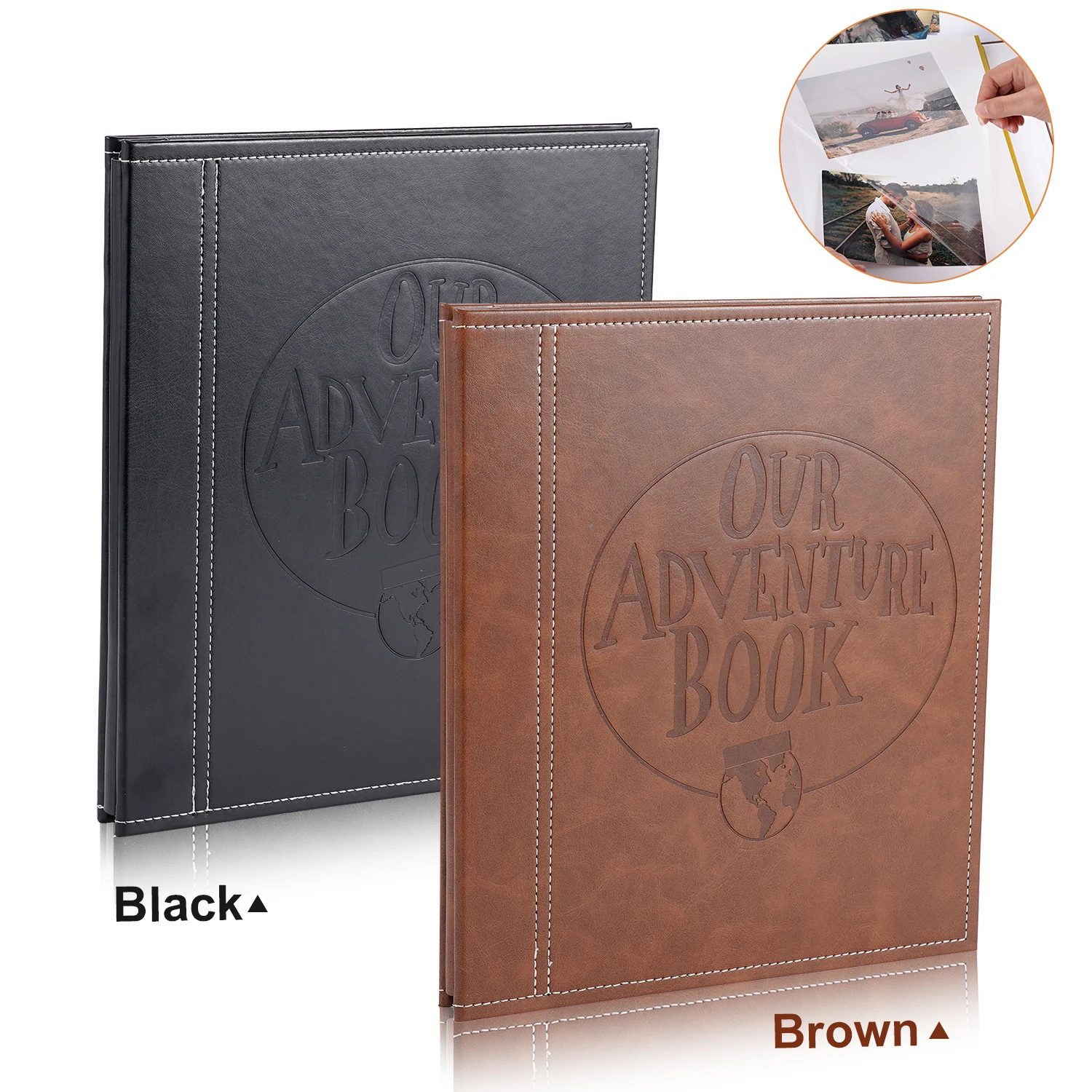 Our Adventure Book DIY Photo Album Handmade Retro PU Leather Photo Sticker Scrapbook Anniversary Wedding Memory Valentines Gift