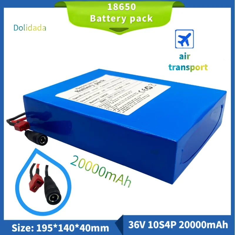 

36V Scooter Battery Pack 10S4P 20Ah 500W High-power Battery 18650 Lithium Battery Suitable for Electric Bicycle BMS T Plug