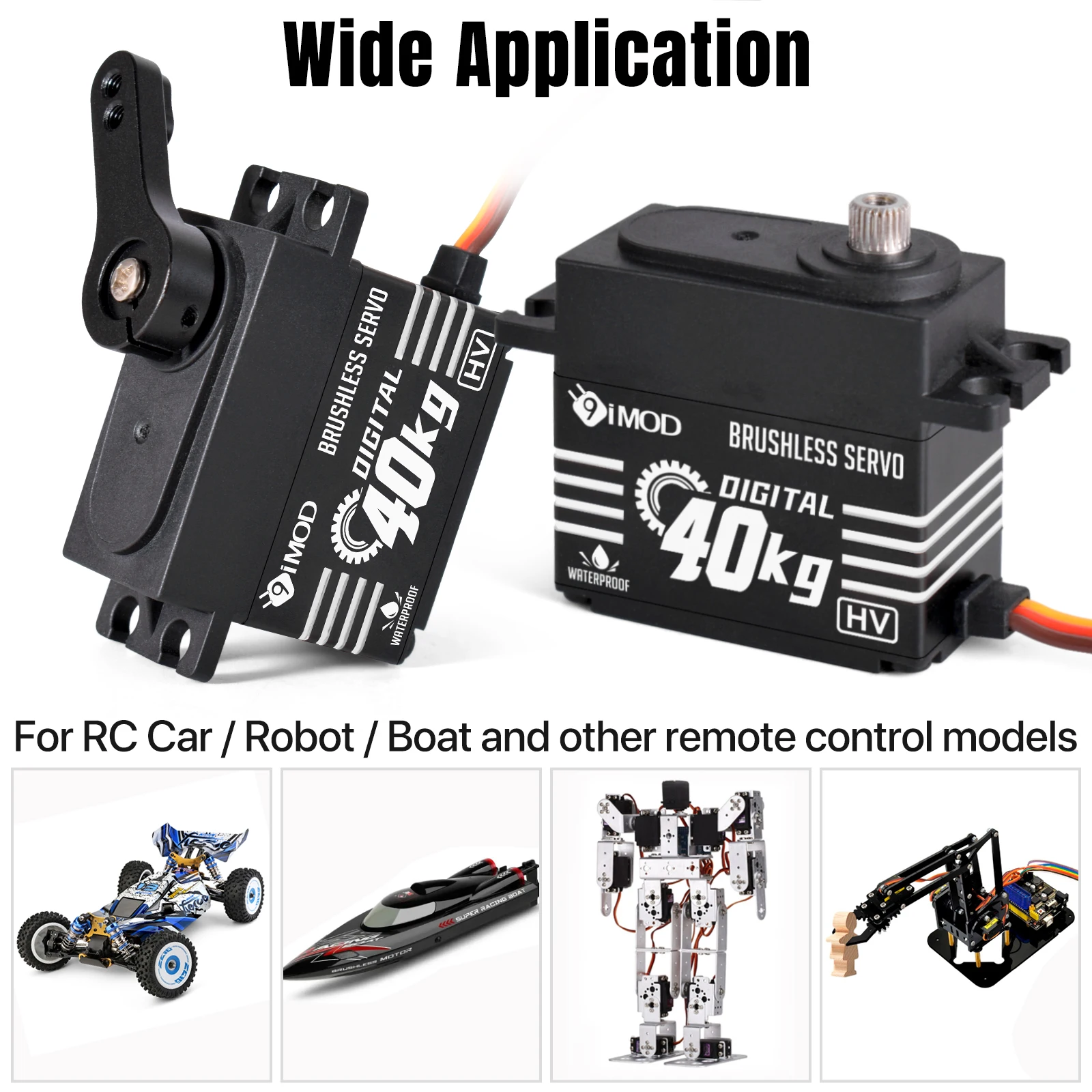 9imod Bürstenloses Servo Wasserdichtes digitales Metallgetriebe-Servo für 1/8 1/10 RC Crawler Car Boat – Detail 11