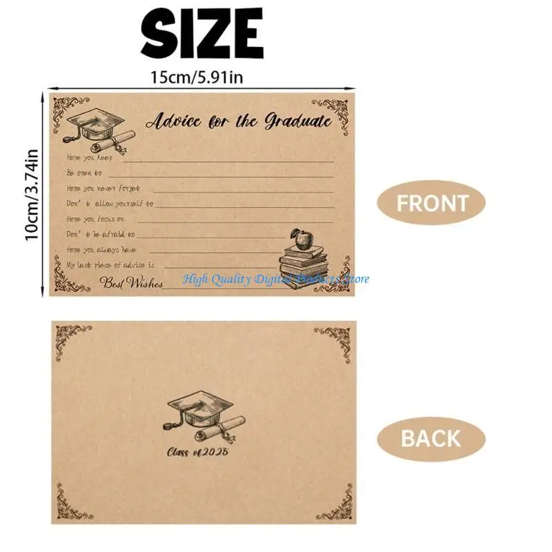 U2JE Pack 6 Afstuderen Wensen Advies Kaarten 6x4Inch Wenskaarten voor Afgestudeerden School Feestartikelen Afstuderen