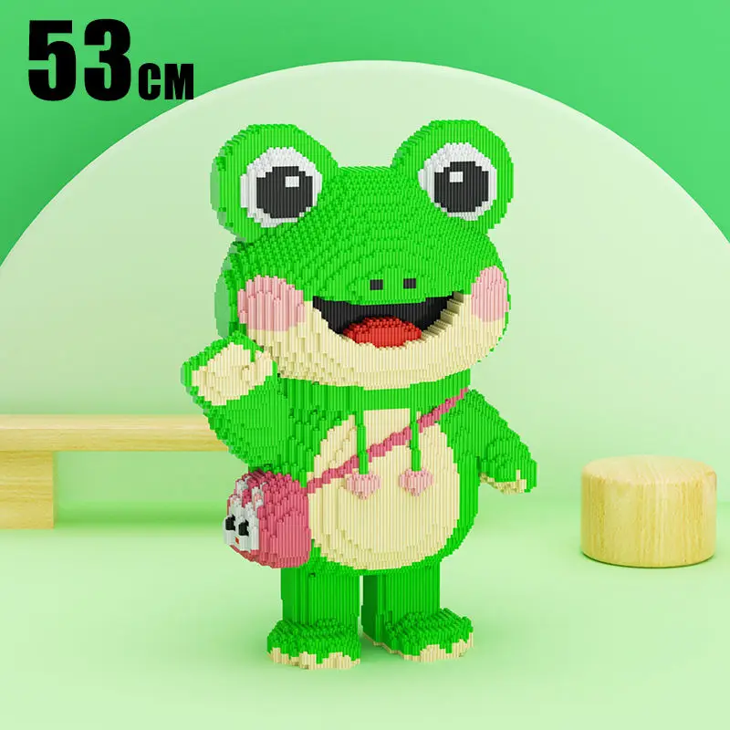 53cm Green frog small particles assembled building blocks DIY series children's educational toys wholesale cute cartoon gifts