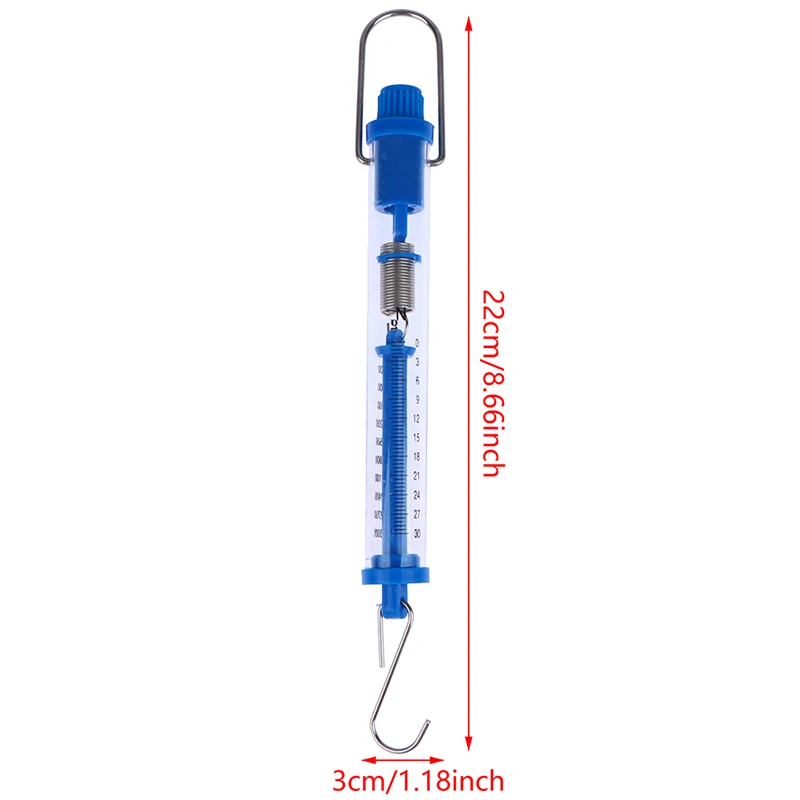 1PC Practical Newtons Spring Scale Tubular Dynamometer Plastic Transparent Body Easy Hanging For Classroom