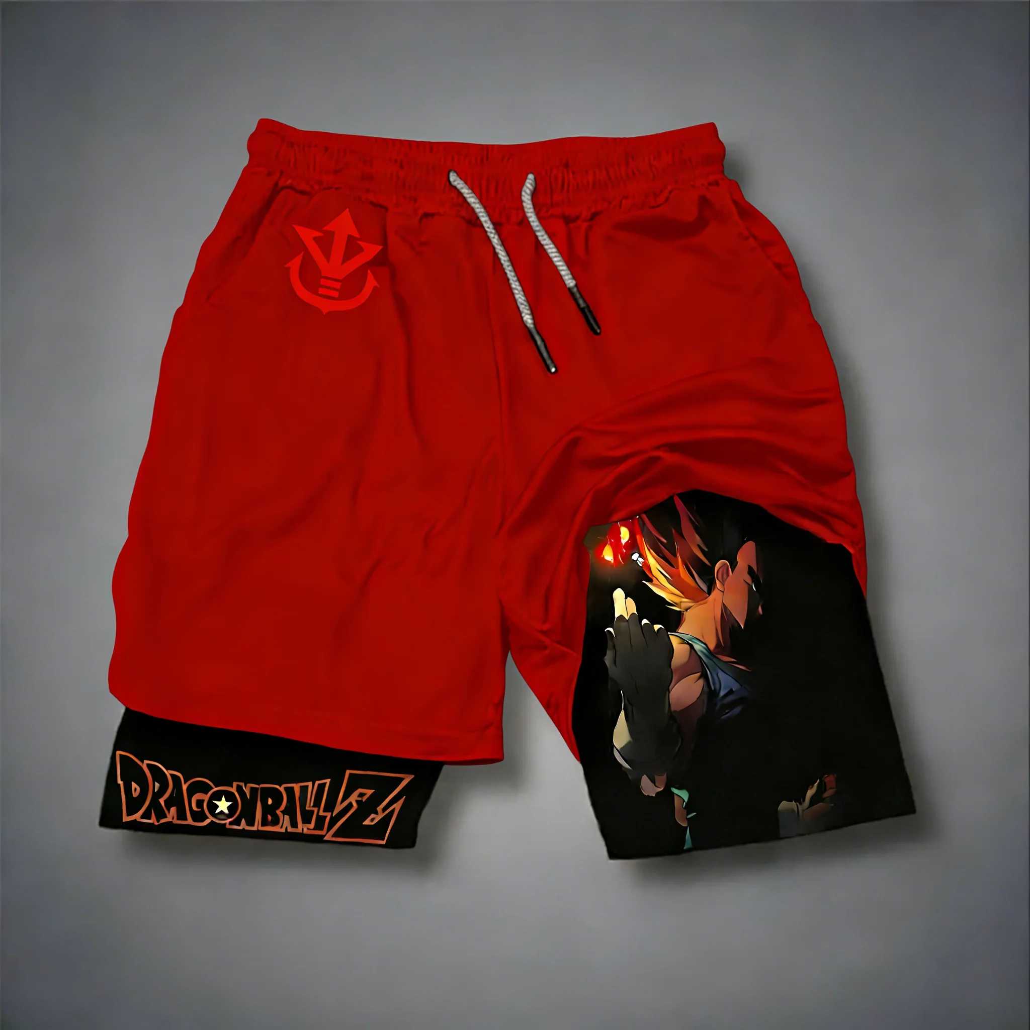 Dragon Ball Vegeta Anime Printed Double-layer Quick Drying Breathable Sports Shorts 2026 Men's and Women's Summer Boxing Shorts