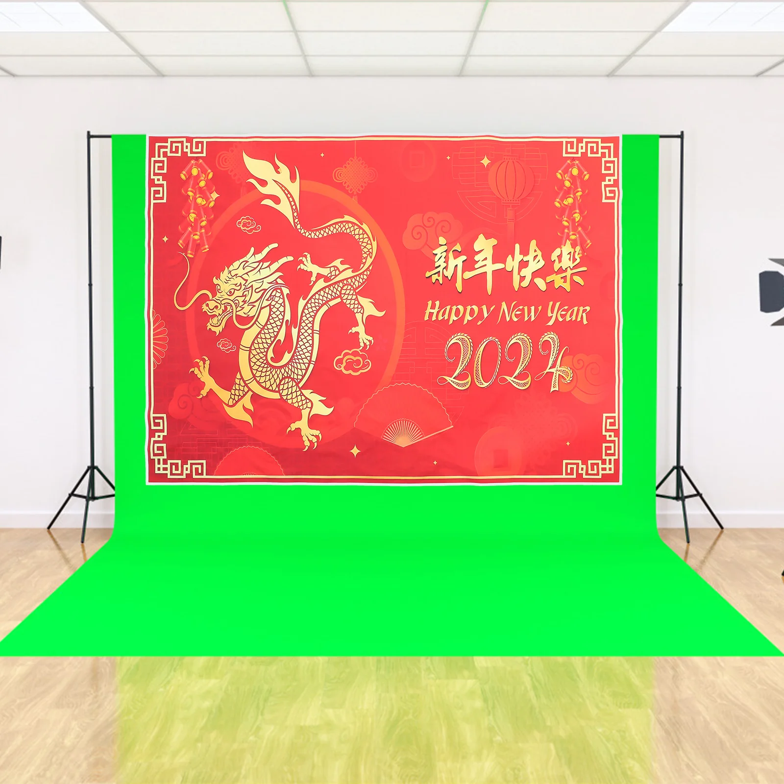 

Zodiac Dragon Backdrop 2024 New Year Background Spring Festival Photography Backdrop Decoration New Year Background