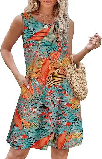 

Модное мини-платье-майка с принтом, женские повседневные пуловеры без рукавов с круглым вырезом, платья для женщин, праздничные пляжные вечерние женские летние платья 2025